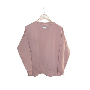 Lou & Grey Sweatshirt Large Dusty Rose Pink Organic Cotton Pullover Soft Fleece